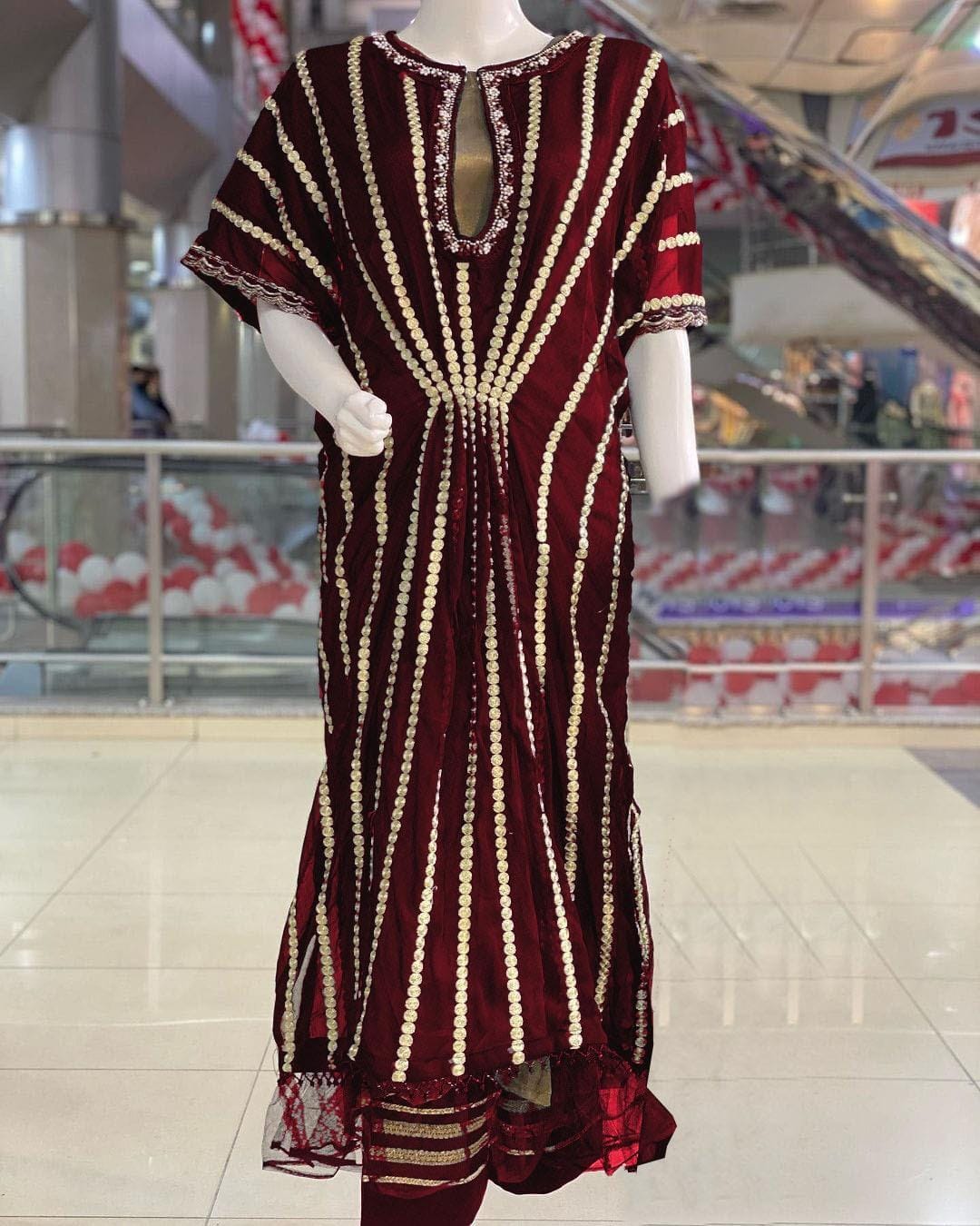 embroidered fourpiece shiffon kaftan