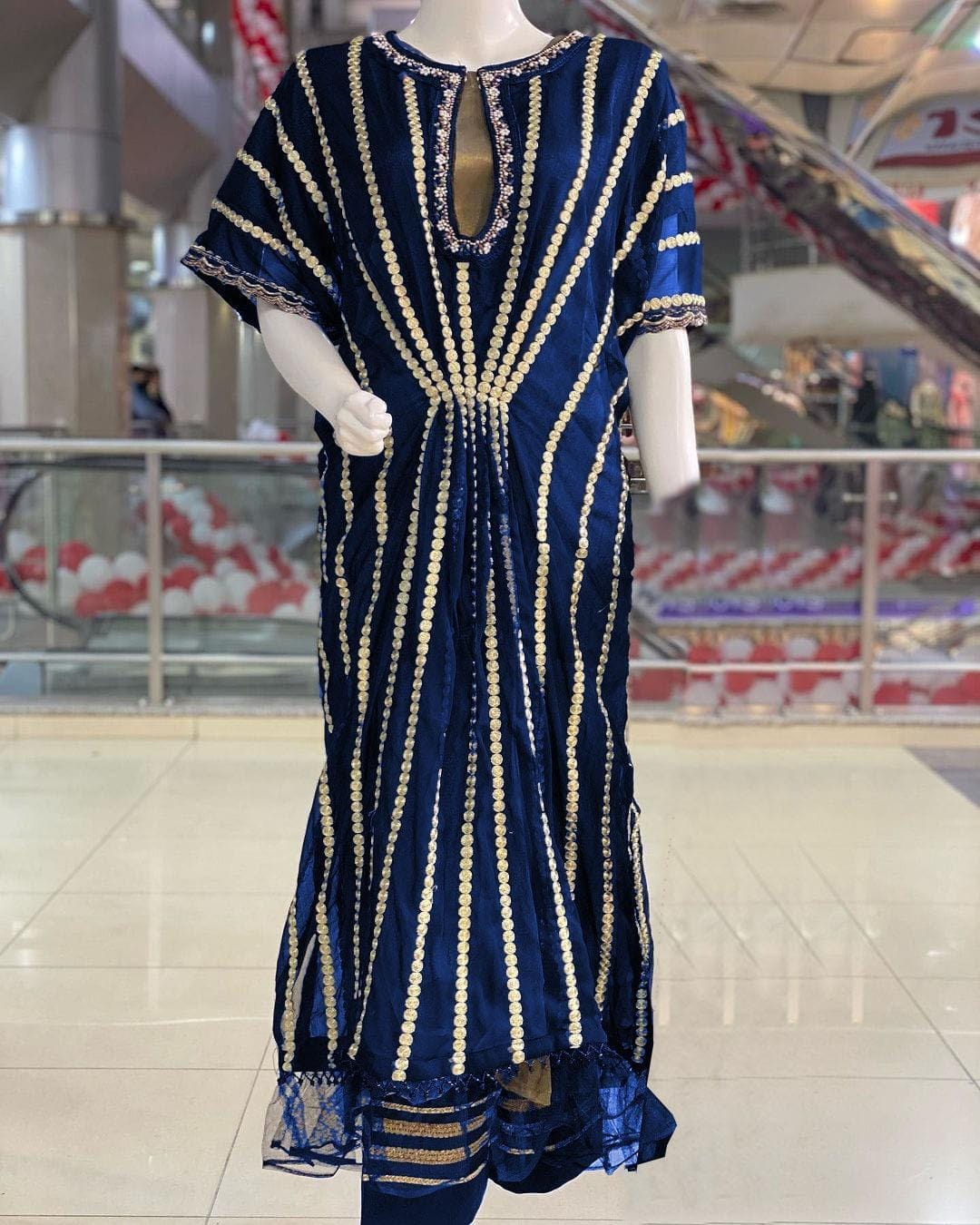 embroidered fourpiece shiffon kaftan